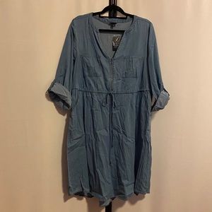 NWT Torrid Chambray Zipfront Shirtdress Size 1